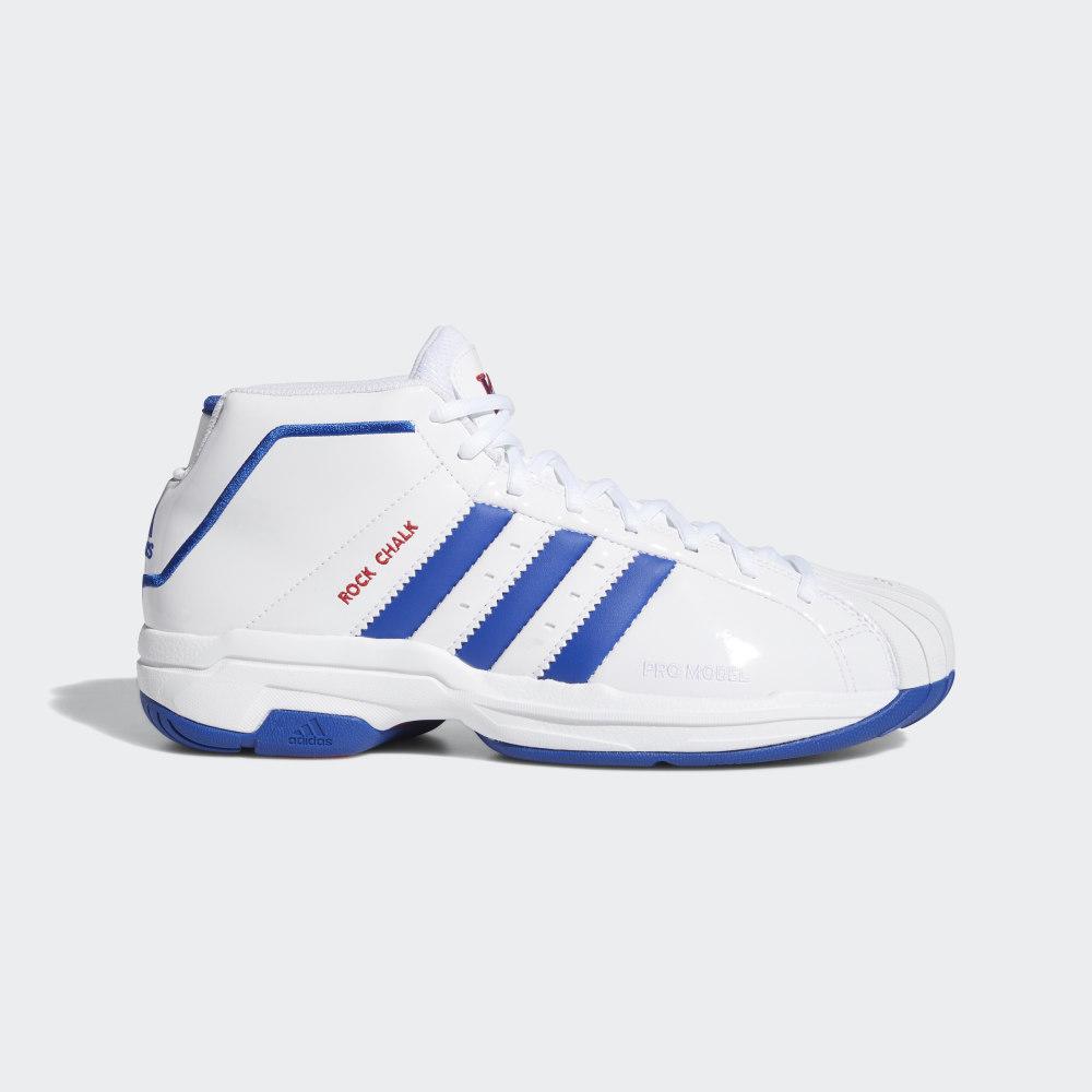 Adidasi Baschet Adidas Pro Model 2G Dama Romania - Albi/Albastru Regal/Rosii Inchis FV4196